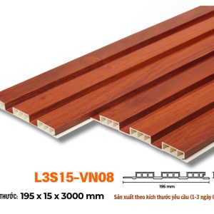 Lam 3 sóng 15mm gỗ đỏ L3S15-08 hình 2