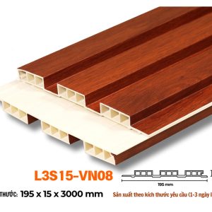 Lam 3 sóng 15mm gỗ đỏ L3S15-08 hình 3