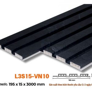 Lam 3 sóng 15mm đen vân gỗ nổi 3D L3S15-10