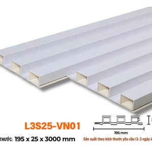 Lam 3 sóng 25mm trắng vân gỗ L3S25-01 hình 2