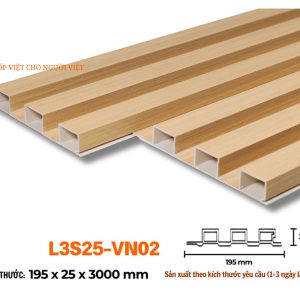 Lam 3 sóng 25mm sồi vàng nhạt L3S25-02 hình 2