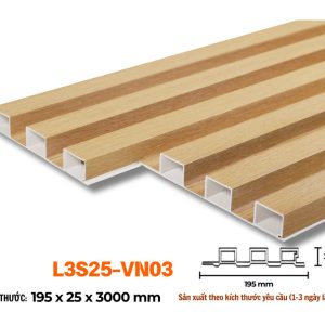 Lam 3 sóng 25mm sồi vàng đậm L3S25-03 hình 2