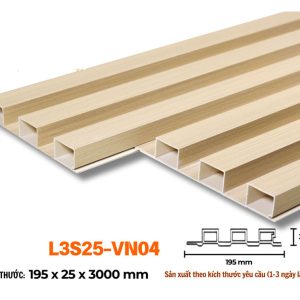 Lam 3 sóng 25mm vân gỗ kem L3S25-04 hình 2