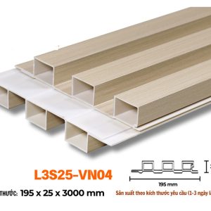 Lam 3 sóng 25mm vân gỗ kem L3S25-04 hình 3