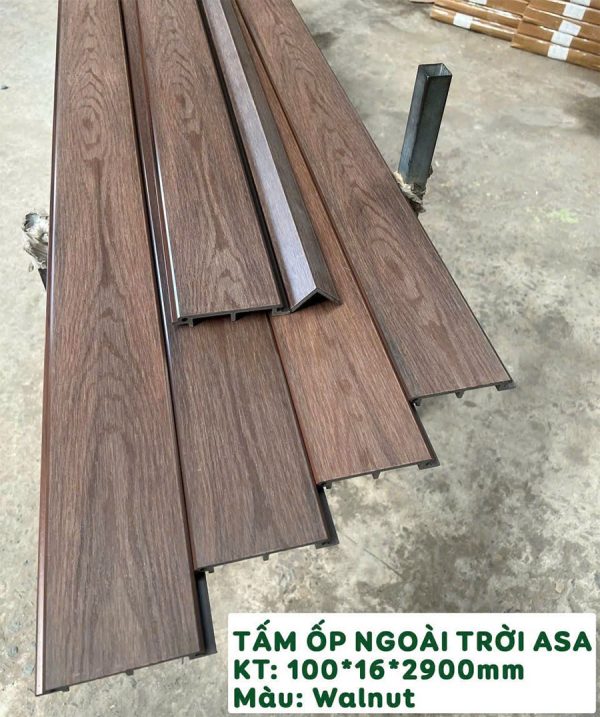 Tấm ốp ngoài trời ASA màu Walnut hình 2