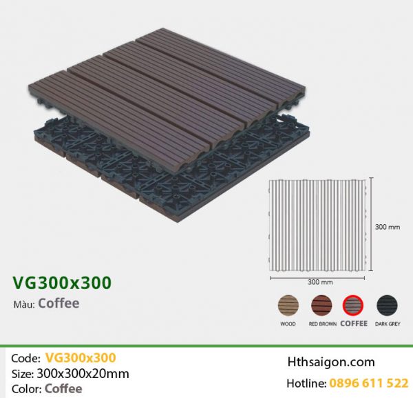 Vỉ gỗ nhựa VG300x300 Coffee hình 1
