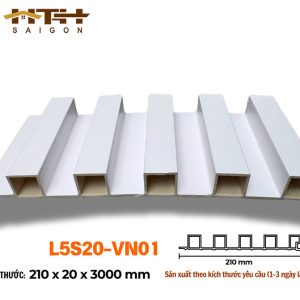 Lam 5 sóng 20mm trắng vân L5S20-01