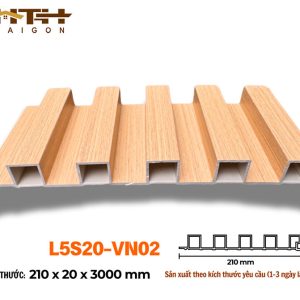 Lam 5 sóng 20mm sồi vàng nhạt L5S20-02