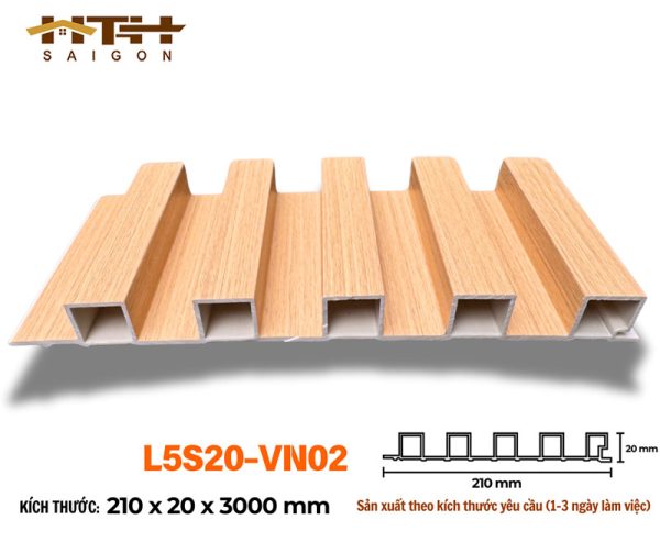 Lam 5 sóng 20mm sồi vàng nhạt L5S20-02