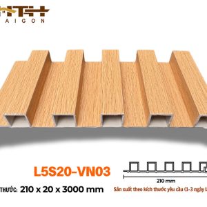 Lam 5 sóng 20mm sồi vàng đậm L5S20-03