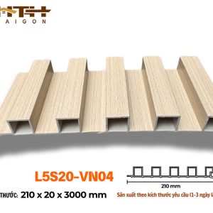 Lam 5 sóng 20mm vân gỗ kem L5S20-04