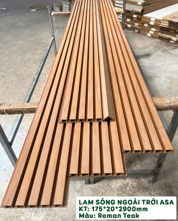 Lam sóng ngoài trời phủ ASA màu Roman Teak