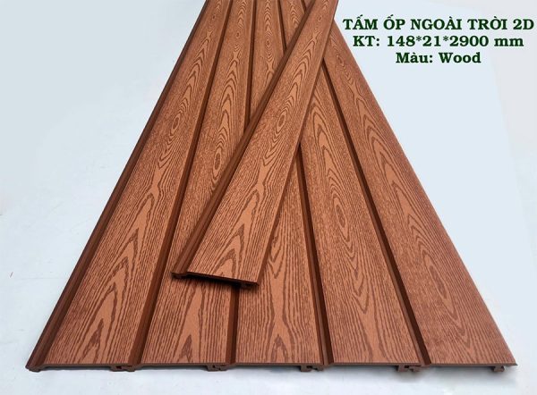 Tấm ốp ngoài trời 2D màu wood