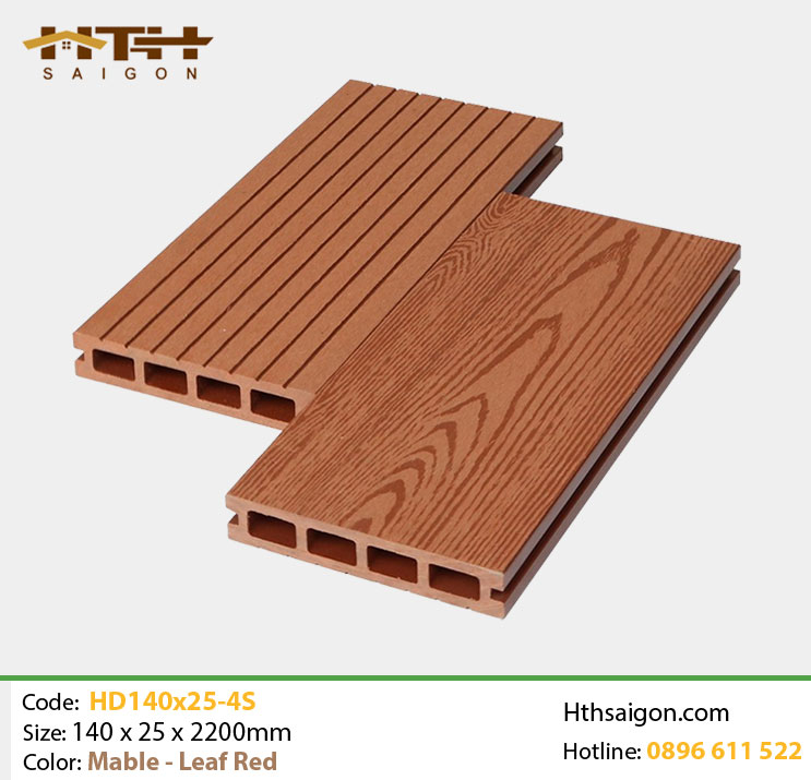 Sàn gỗ nhựa HD140x25-4s Mable Leaf Red