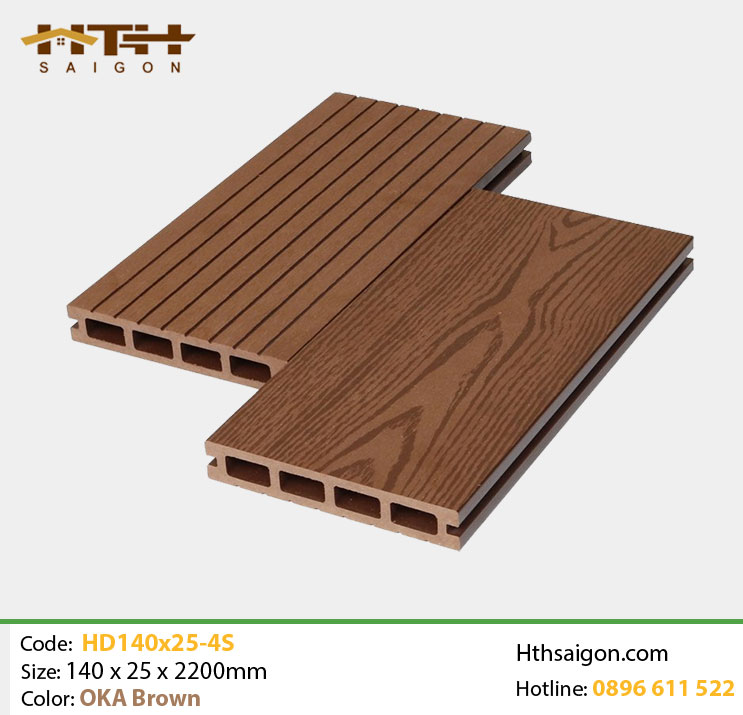 Sàn gỗ nhựa HD140x25-4s OKA Brown