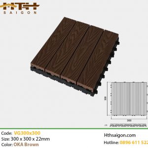 Vỉ gỗ nhựa HB300x300 OKA Brown