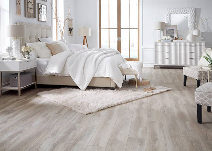 Mẫu sàn gỗ trắng xám đẹp