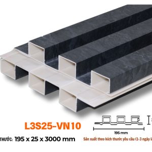 Lam 3 sóng 25mm đen vân gỗ nổi 3D L3S25-10 hình 2