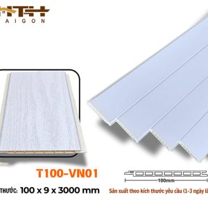 Tấm ốp phẳng 100mm màu sồi trắng T100-vn01