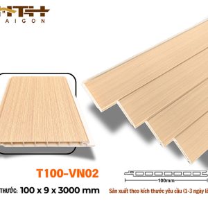 Tấm ốp phẳng 100mm màu sồi vàng T100-vn02