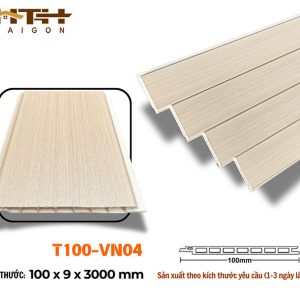 Tấm ốp phẳng 100mm vân gỗ kem T100-vn04