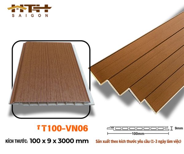 Tấm ốp phẳng 100mm màu coffee T100-vn06