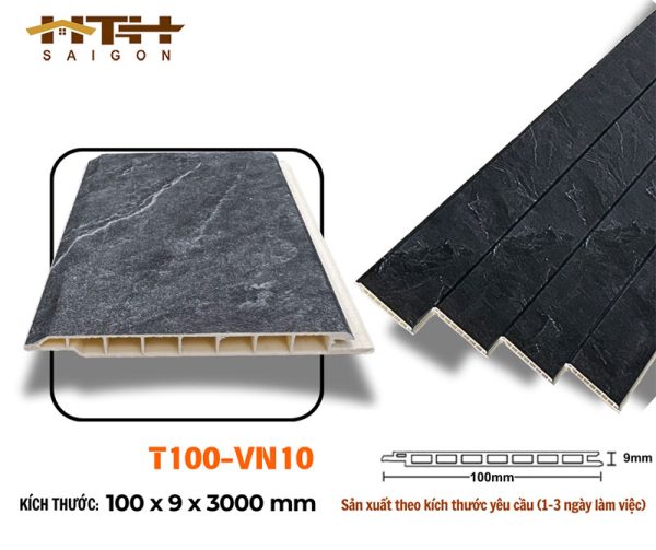 Tấm ốp phẳng 100mm vân đá nổi T100-vn10