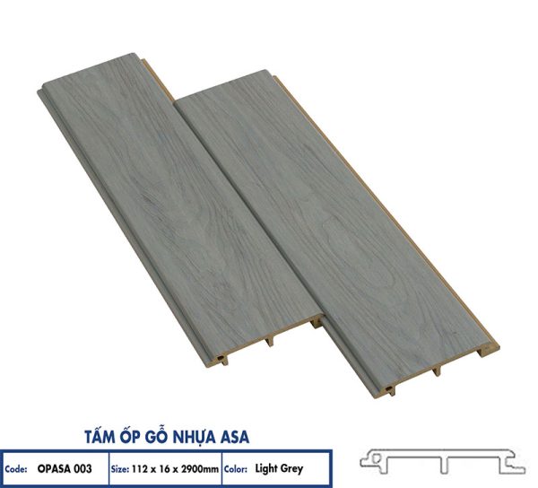 Tấm ốp 1 sóng ASA Light Grey