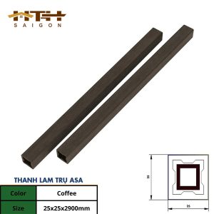 Lam trụ gỗ nhựa ASA 25x25 Coffee