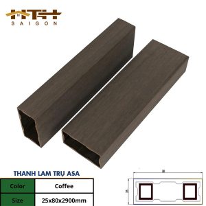 Lam trụ gỗ nhựa ASA 25x80 Coffee