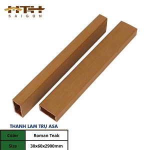 Lam trụ gỗ nhựa ASA 30x60 Teak