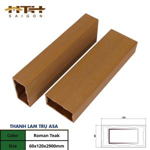 Lam trụ gỗ nhựa ASA 60x120 Teak