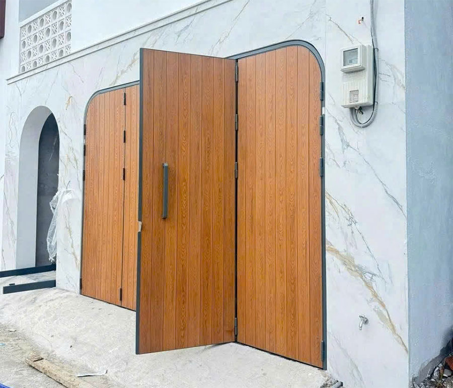 Gỗ nhựa ASA ốp cửa cổng ngoài trời
